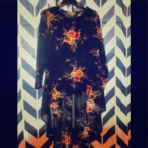 Hi/low long sleeve blouse